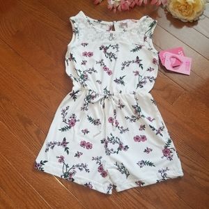 Girls Sleeveless Floral Rompers Size 4 & Size 5